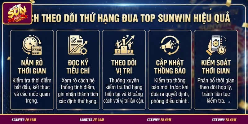 Cách theo dõi thứ hạng đua top Sunwin hiệu quả