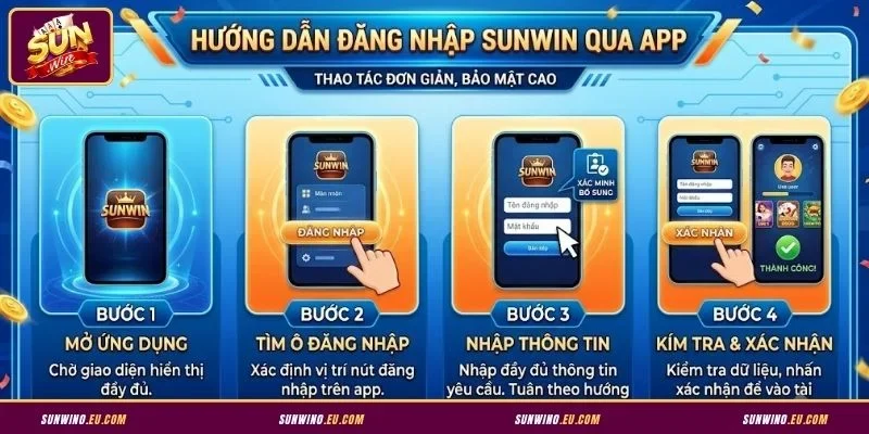 Đăng nhập Sunwin qua app đơn giản